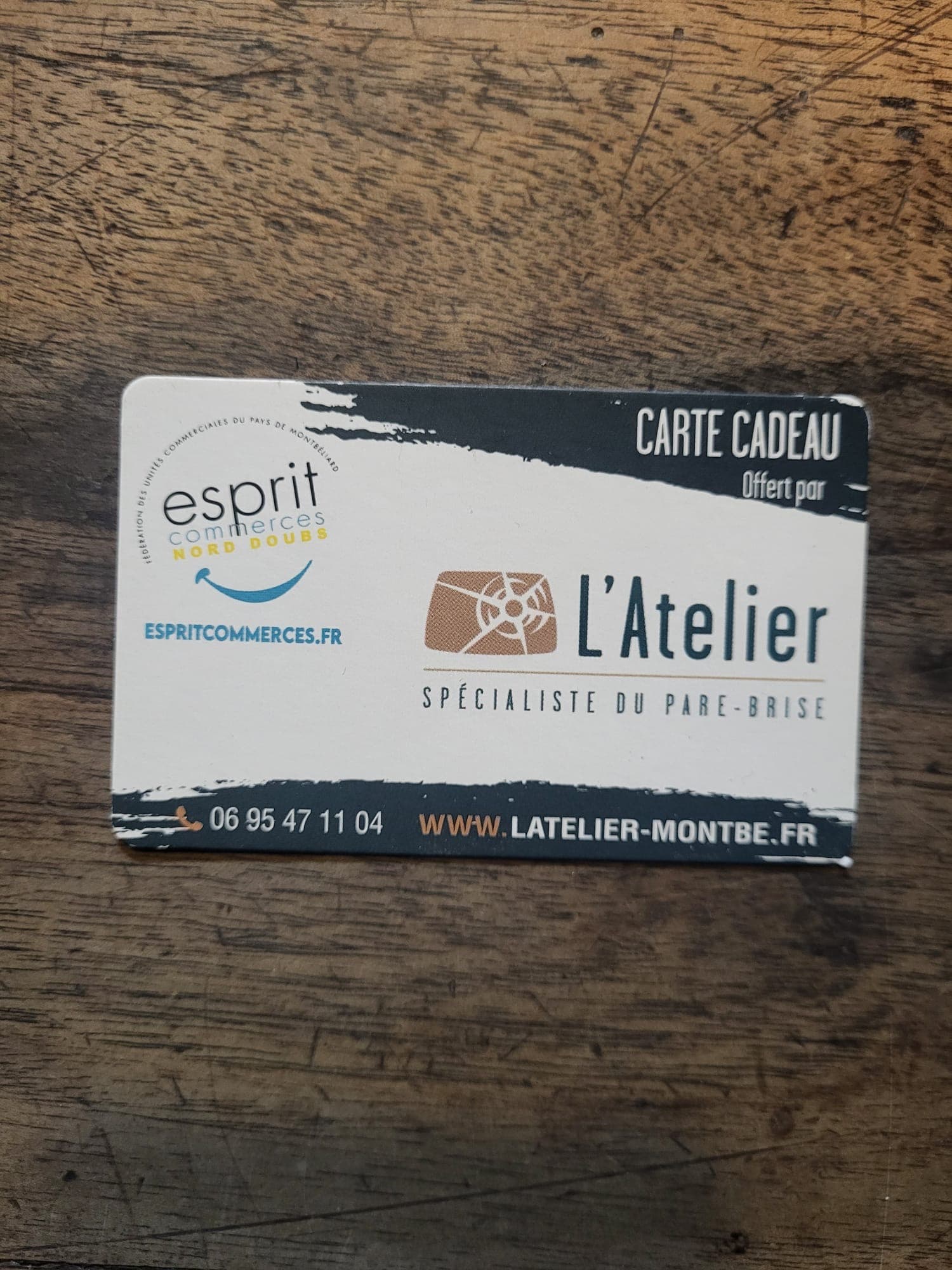 Carte cadeau Esprit Commerces offerte par L'Atelier